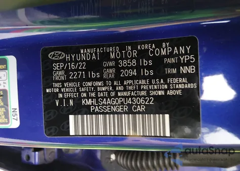 2023 Hyundai Elantra Sel z USA, uszkodzony, nr VIN KMHLS4AG0PU430622